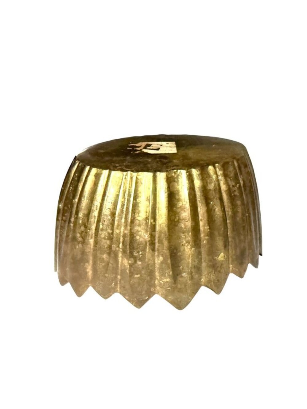 Vintage Brass Fluted Decorative Bowl With Scalloped Rim - Picture 7 of 10